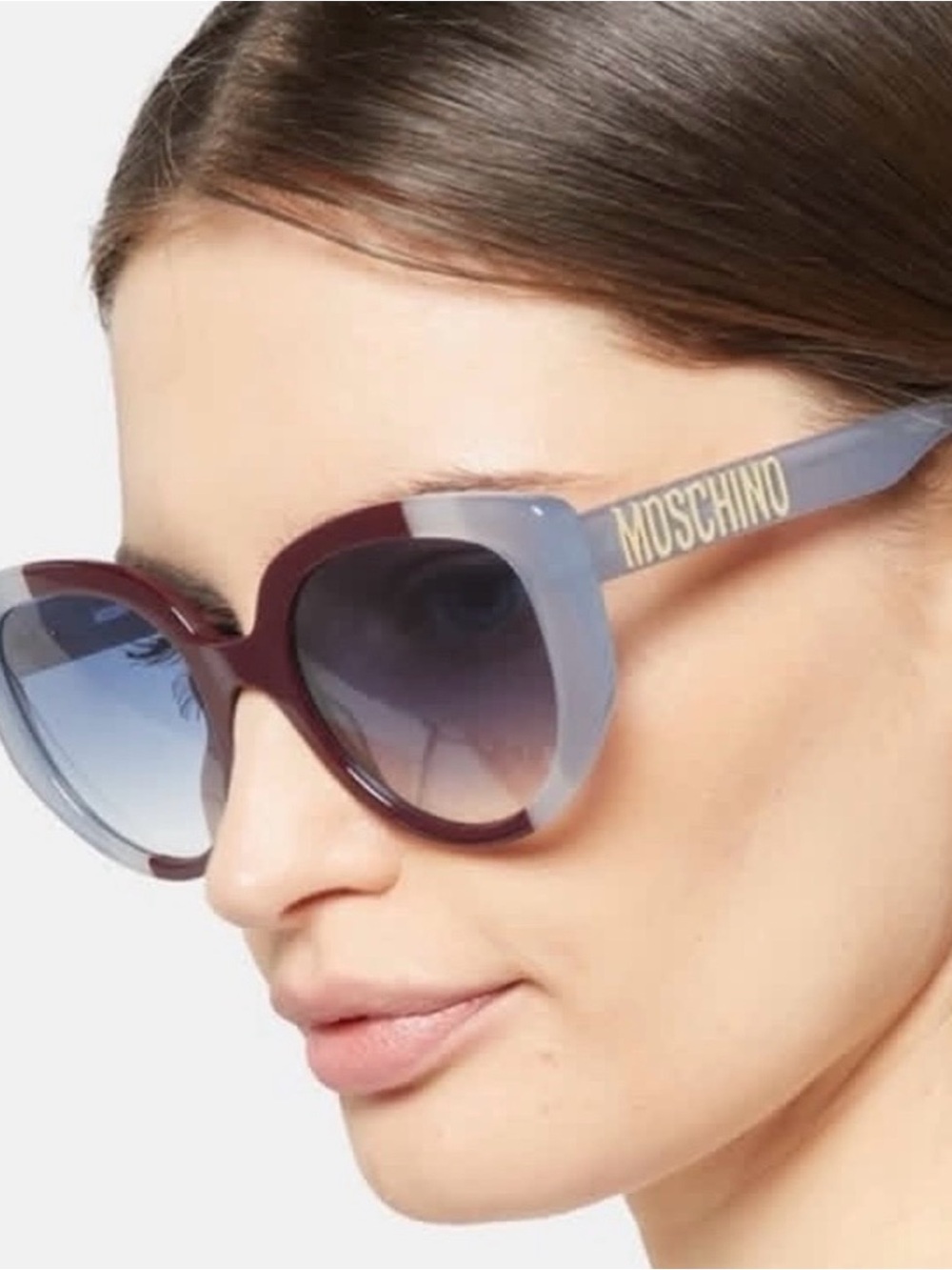 Moschino Stylish Two-Tone Cat Eye Sunglasses -